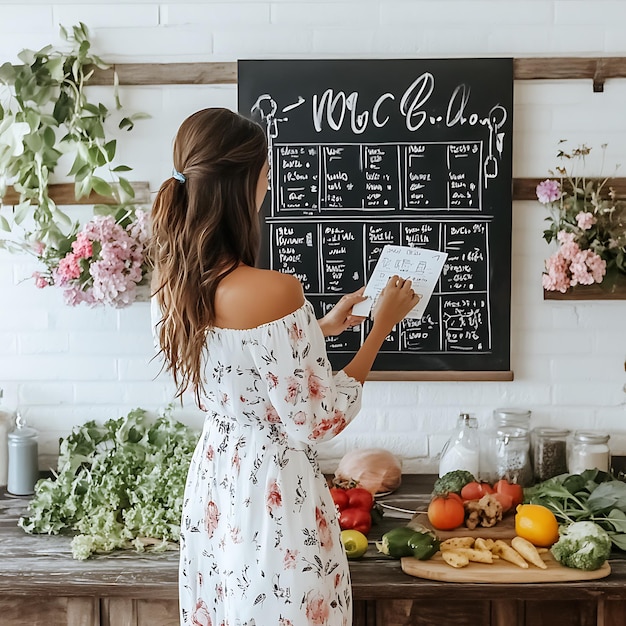 Plan posiłków na tablicy
